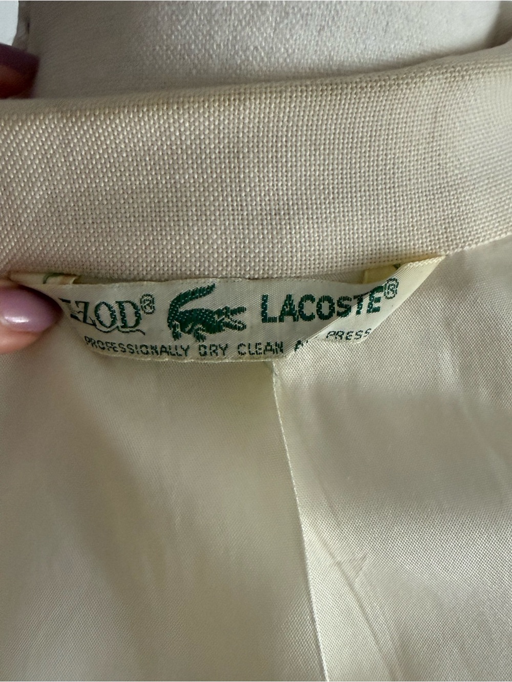 Vintage IZOD Lacoste Men’s Cream Blazer Sport Coat Crocodile Preppy Jacket - Picture 5 of 6